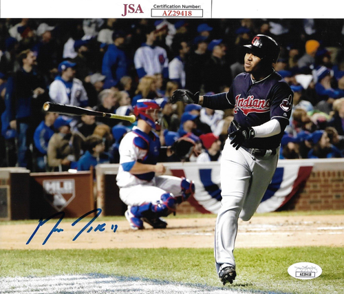 JOSE RAMIREZ signed CLEVELAND GUARDIANS WORLD SERIES 8x10 photo COA JSA AZ29418