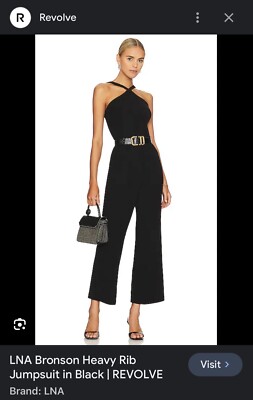 LNA Clothing Bonson Heavy Rib Black Jumpsuit Size 2XL