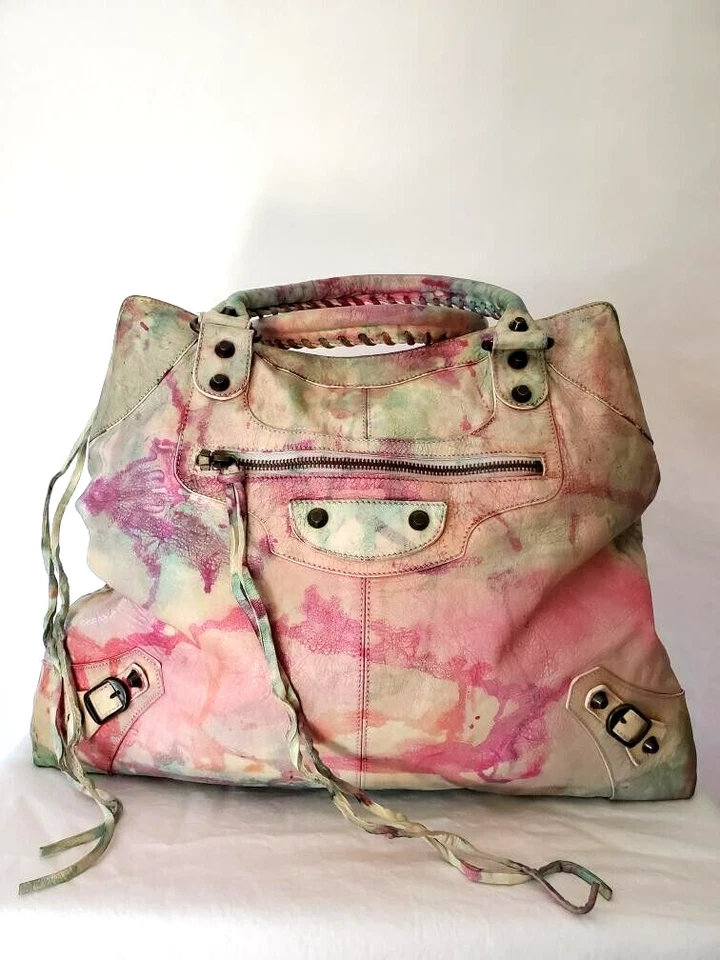 Bolso Balenciaga Teñido Graffiti Gigante Velo City Rosa Morado Azul Blanco Verde Naranja Foto 2 de 4