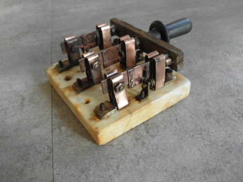 Antique Knife Switch Electrical Panel Industrial Knife machine age marble copper - Picture 2 of 9