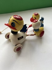 Classic 1970 Duck/Ducklings Brio Sweden Pull Along Toy.