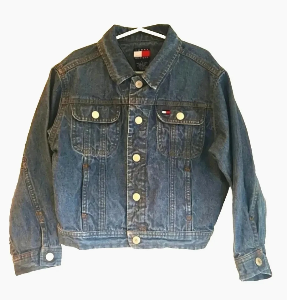 Early 2000's Tommy Hilfiger Denim Jean Jacket Coat Kids Size 6 Blue - Image 2 of 4