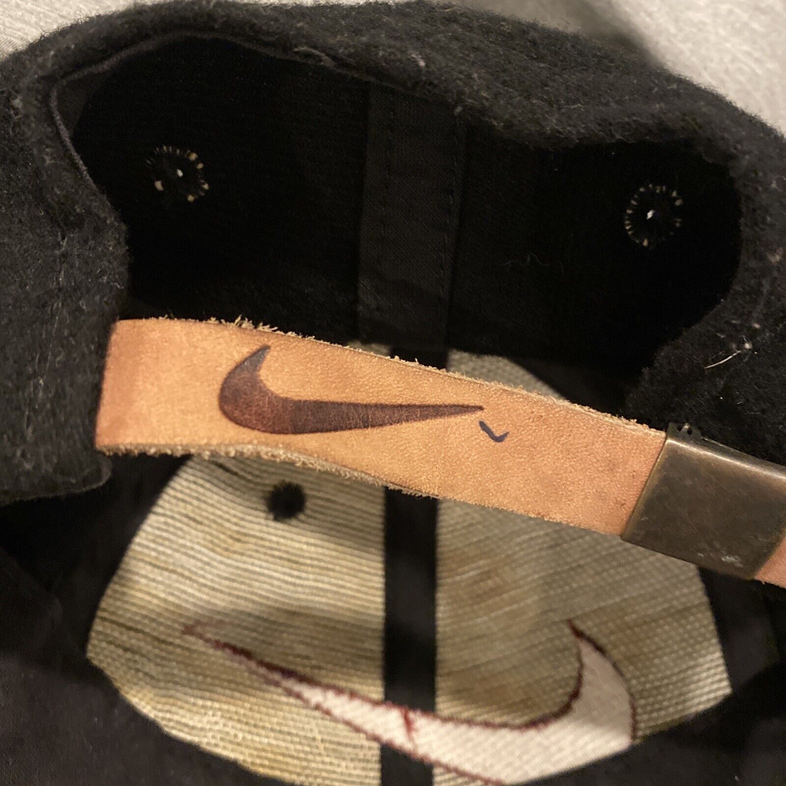 Vintage 90's Nike Wool / Leather Strapback Hat Bi… - image 5