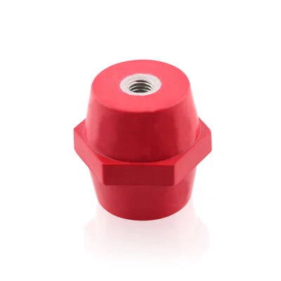 Isolatoren M8 Rot 30x30mm Polyesterharz Stützisolator Selbstverlöschend 1 Stück