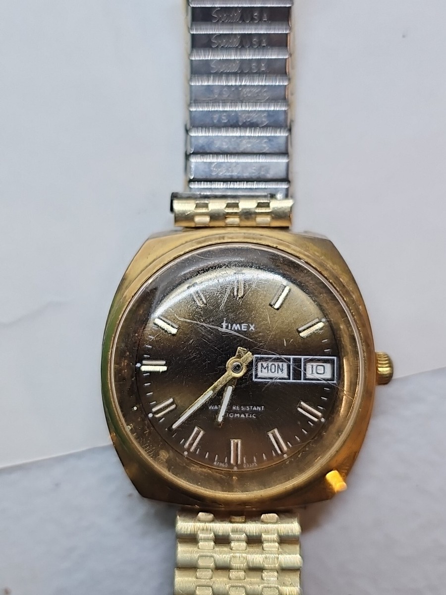 ビンテージ TIMEX  SELF-WIND USA 手巻き時計  A58 Vintage 1965 Timex Viscount Self wind Men Watch New Straps