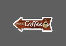 Coffee Arrow Sticker Cafe Retro Waterproof