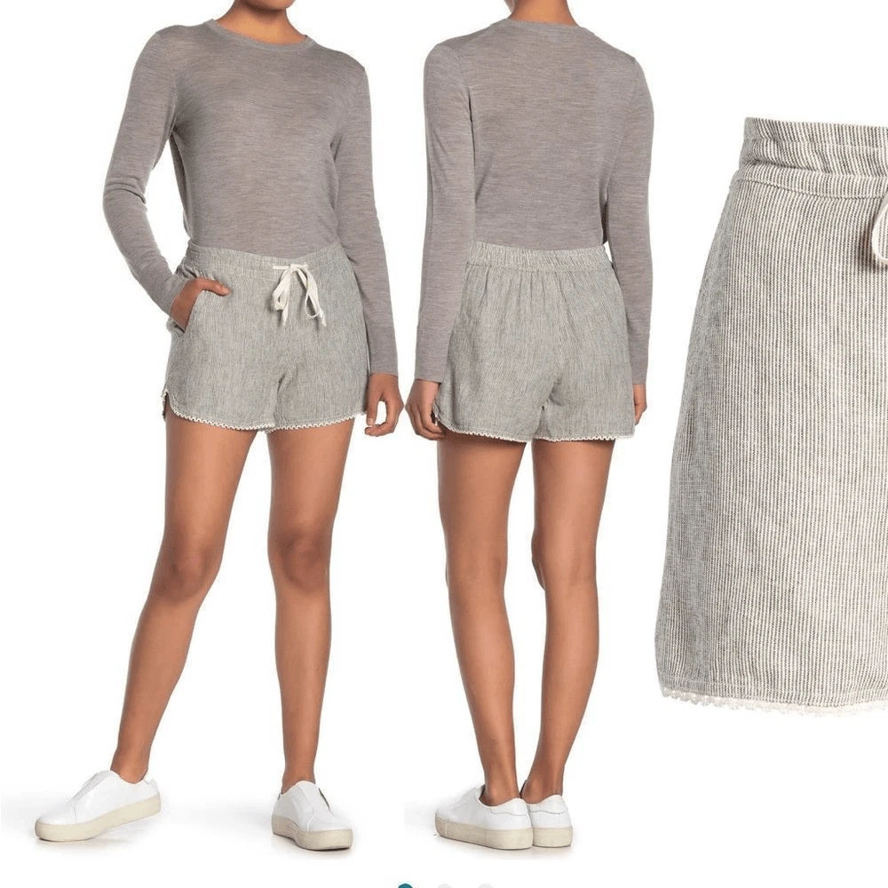 Caslon linen blend drawstring shorts size M, NWT