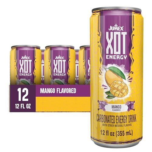 Jumex XOT Carbonated Energy Drink Mango Flavor 12 Fl oz 12-Pack