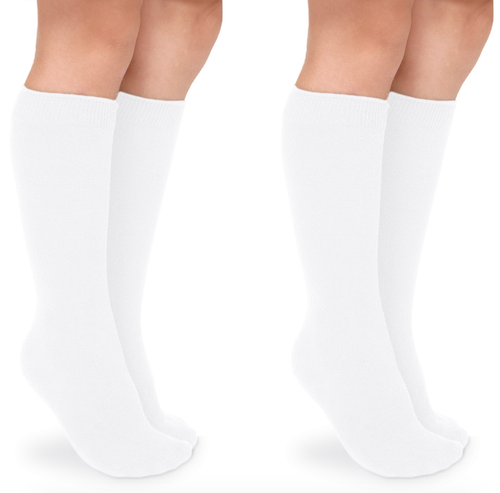 Jefferies Socks A5464 White 2 Pack School Uniform Knee High Socks Size 9-1