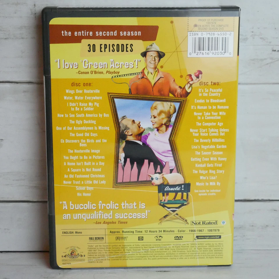 Green Acres Complete Second Season (2-DVD Set Sleeve Cov) Eddie Albert Eva Gabor - Image 2 of 4