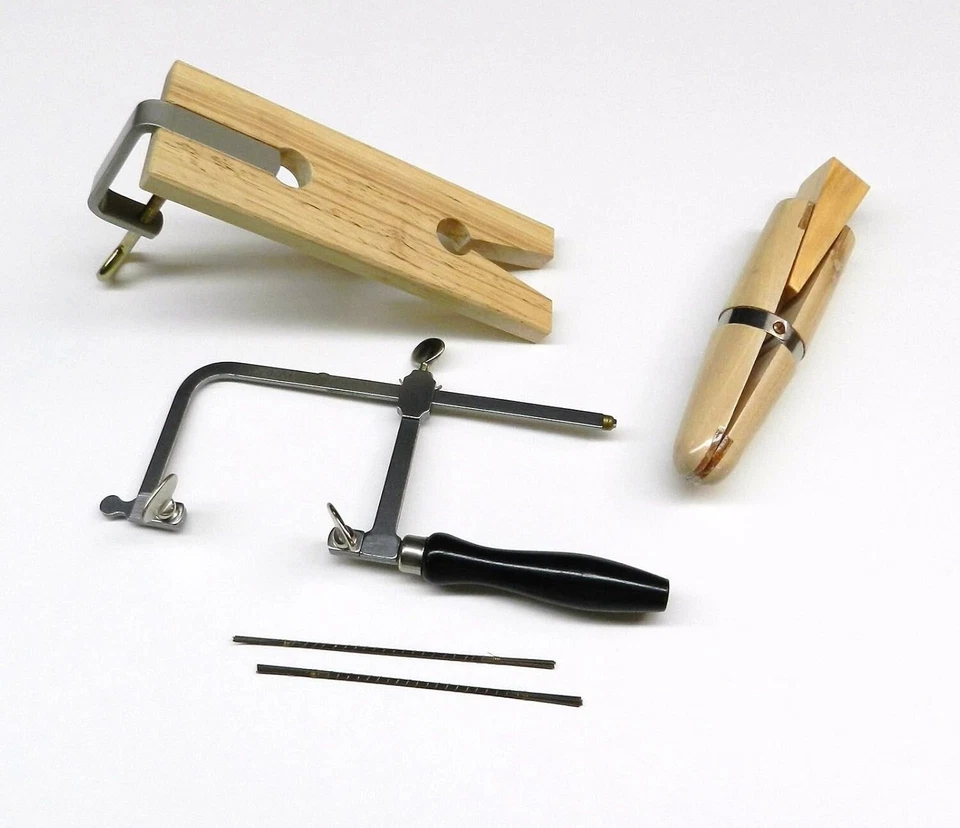 Jewelry making tools Kit | Bench pin, Saw Frame, Saw Blades & Ring Clamp - Image 2 of 2
