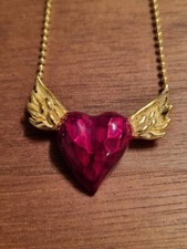 Drachenfels Design Flyingheart Anhänger + Kette Silber, goldplattiert , Herz