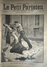 Small Parisian 1892 No. 187 Drama of The Rue Vaneer | UK IN Sea - Train Beziers