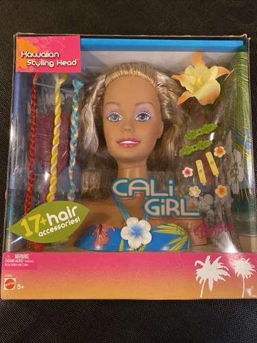 SEALED VTG Mattel Cali Girl Hawaiian Styling Head w 17+ Hair Accessories  2005