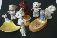 Collection of EIGHT Pieces Bonzo Dog Or Style Figurines Date from 1920-1940's