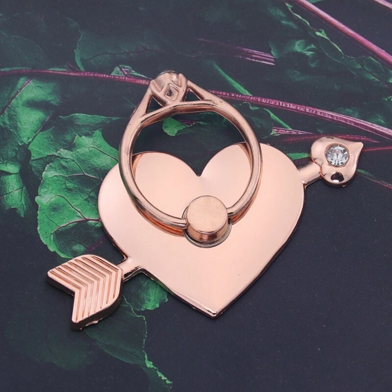 Soporte giratorio 360 para anillo de teléfono iPhone Galaxy Android-Corazón flecha de Cupido Foto 2 de 4