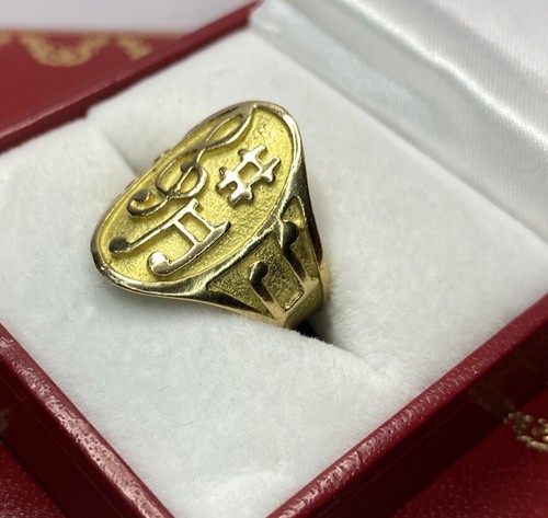 RARO Oro Amarillo 18k Partituras Agudos Músico Estrella de Rock Piano 750 Anillo 7 1/4 - Imagen 12 de 14