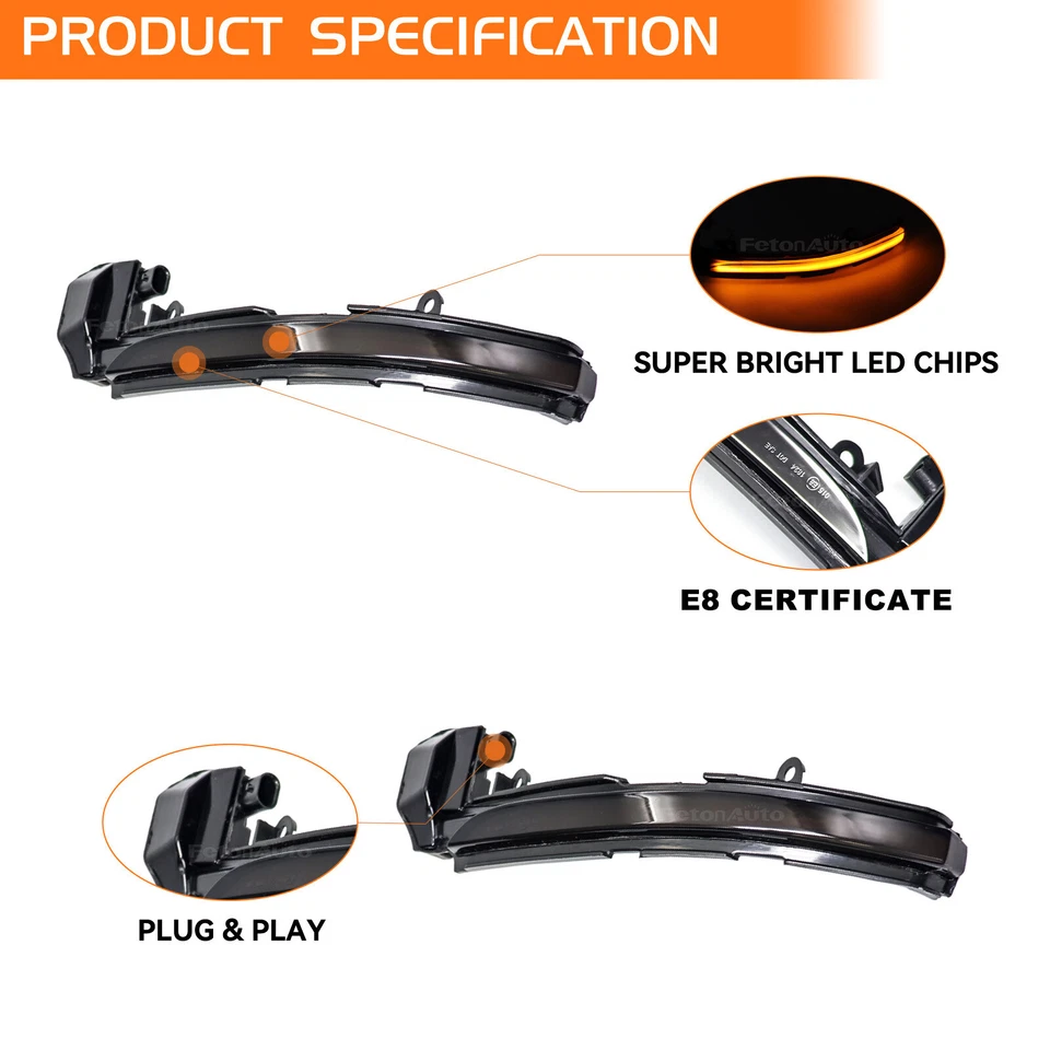 Indicador dinámico de señal de giro de luz de espejo lateral LED para Jaguar XE XF XJ TIPO F Foto 4 de 4