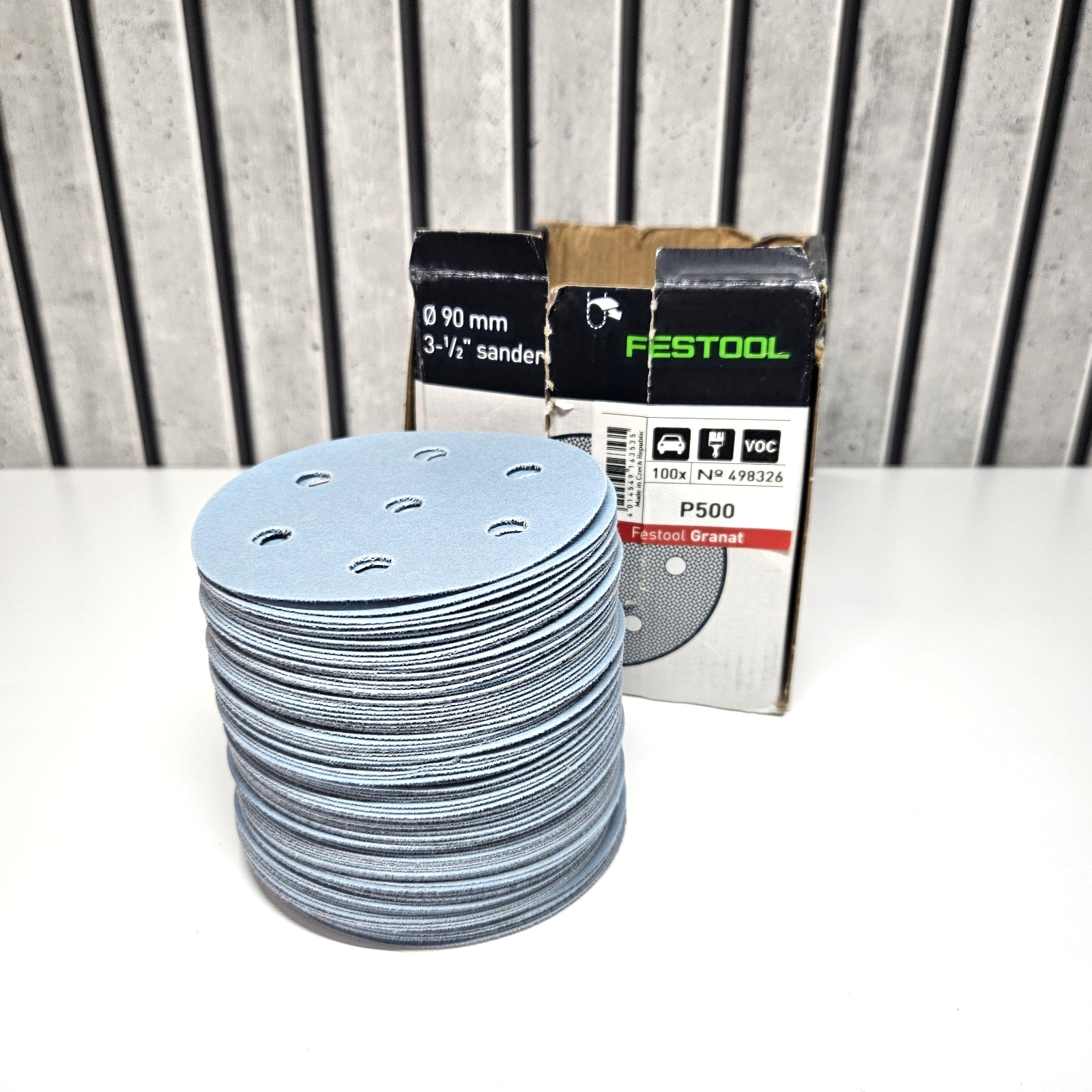 FESTOOL Granat 90mm Sanding Sheets P500 Grit (Pack of 100) 498326 - New / Defect