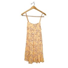 Old Navy Women's Sleeveless Tiered Yellow Floral Swing Mini Dress Large L