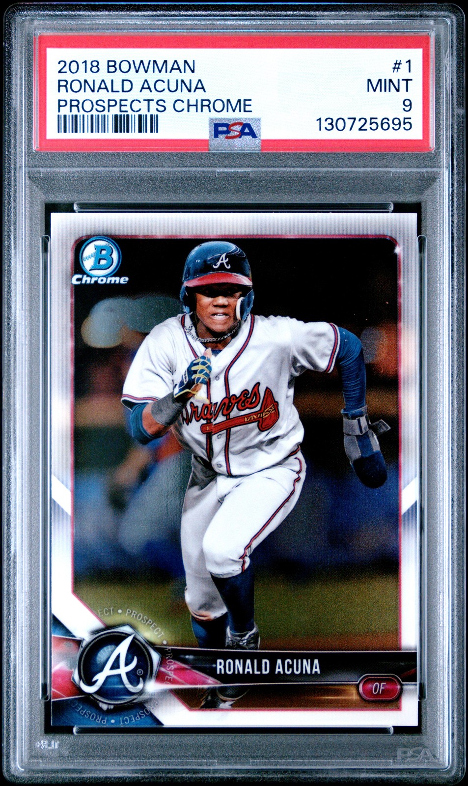 2018 BOWMAN PROSPECTS CHROME #1 RONALD ACUNA PSA 9