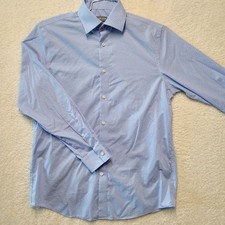 Michael Kors Long Sleeve Dress Shirt Men's Sz 15.5 -32/33 Med - Blue Button