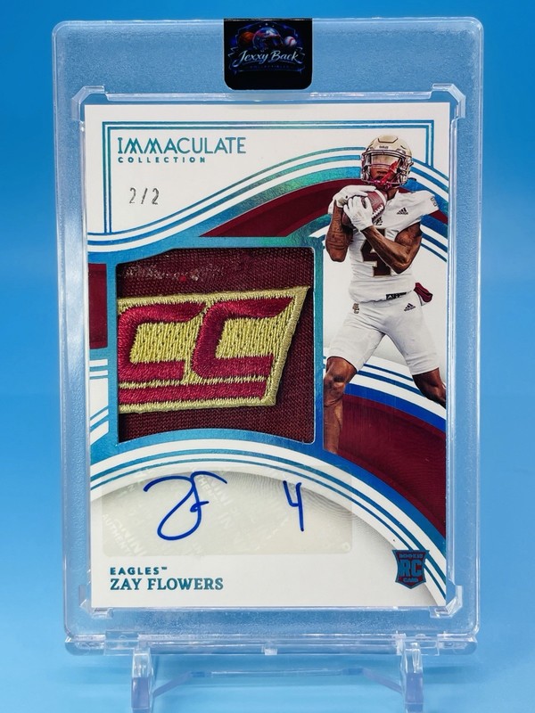 2023 Immaculate ~ ZAY FLOWERS ~ RC ACC PATCH AUTO #'d 2/2 💥 RAVENS 🔥