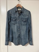 Saint Laurent Paris Hedi Slimane AW15 Western Denim Shirt Men's