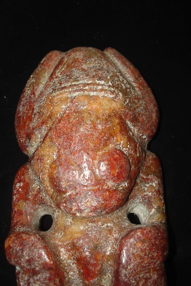 EX RARE ONE!  LARGE 5000 yr old  STONE AMULET  WITH FACE ANGEL GOD DEMON  3000BC - Image 2 of 4