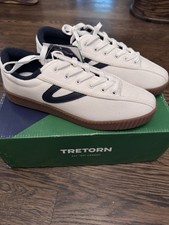 Tretorn Women's Nylite Canvas Original Sneakers Sz 8 White/Navy NIB NEW