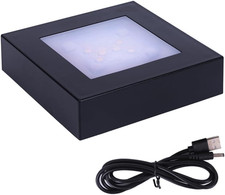 LED Multimodal Multicolor Light Stand Base - Black Square Display Base for 3D Cr