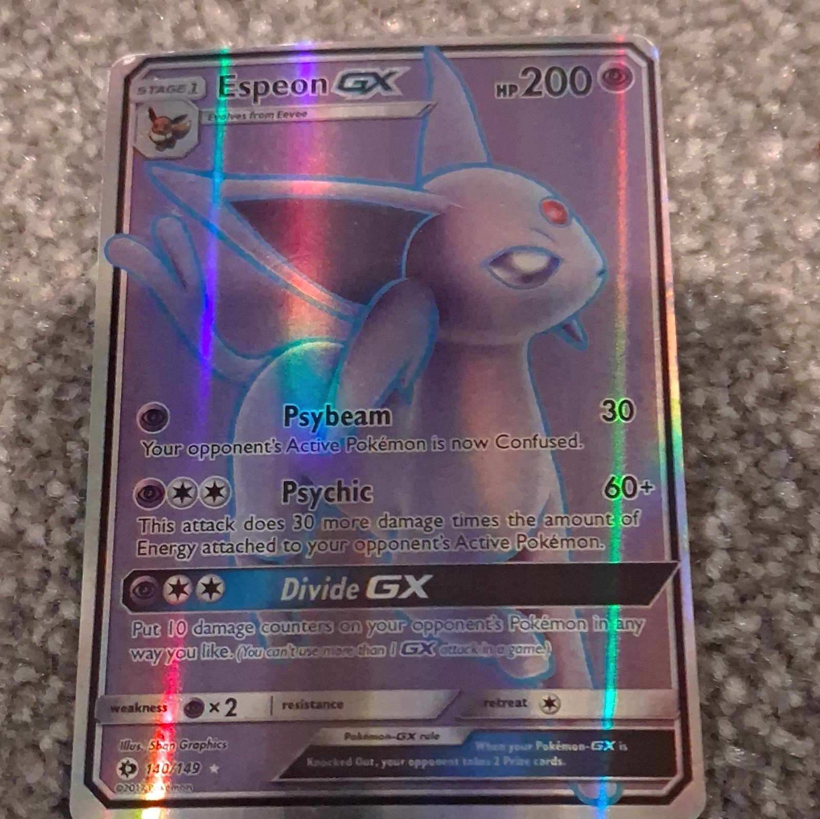 The Pokémon Company Espeon GX 140/149 Sun & Moon Ultra Rare Holo 200HP EN