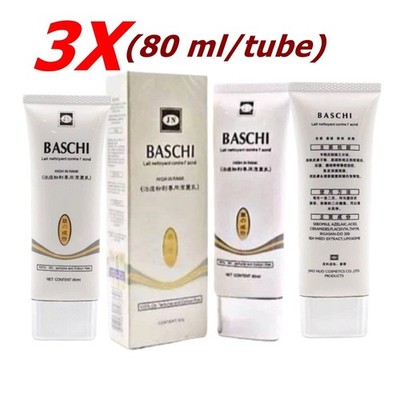 3X Baschi Foam Facial Cleanser Makeup Acne Moisturized Soft Gentle Skin Care 80 