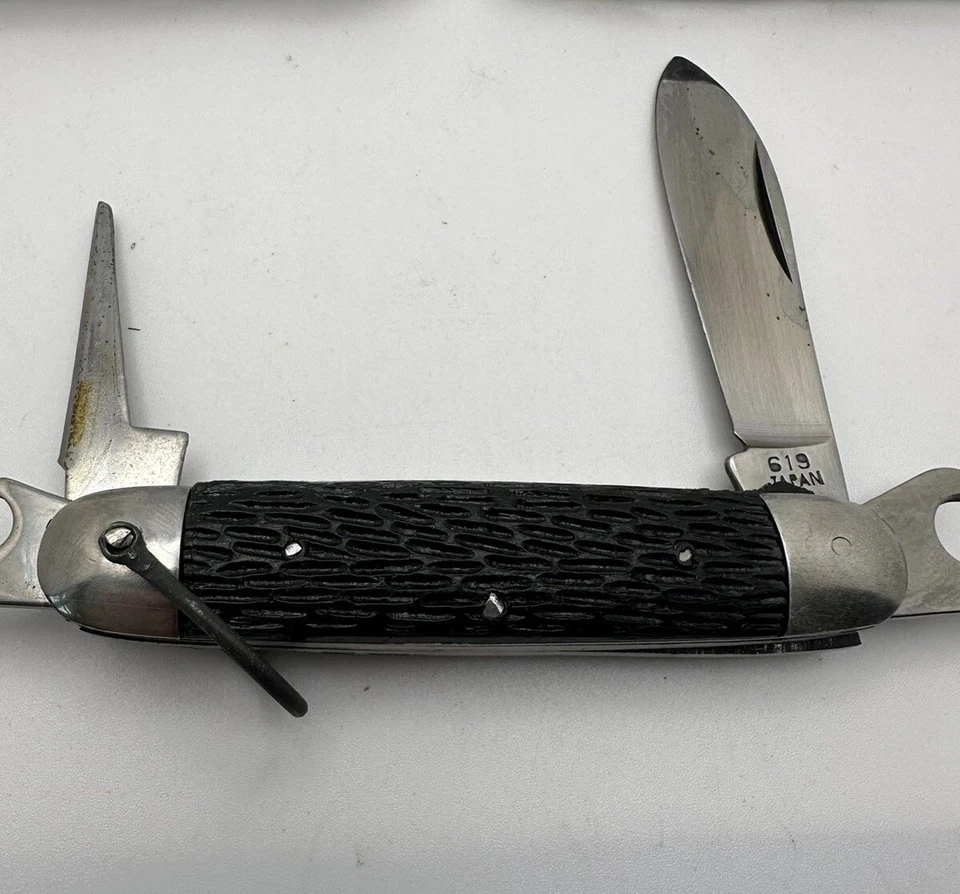 5x VINTAGE JAPAN 619 SWISS ARMY BOY SCOUT MUTLI BLADE POCKET KNIFE KNIVES TOOLS - Image 4 of 4