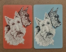 Pair Of Vintage NZ Swap Playing Cards - Scottie Dogs