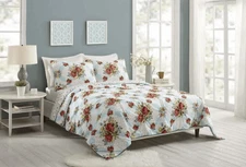 NEW The Pioneer Woman Vintage Floral Cotton Quilt Sets King 3-Pieces