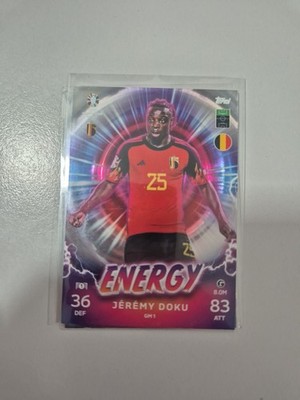 Topps Match Attax UEFA EURO 2024 Jeremy Doku Energy Belgium Belgien #GM1
