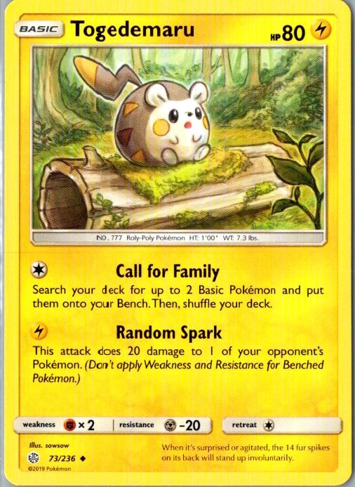 Togedemaru Cosmic Eclipse base set Pokémon TCG