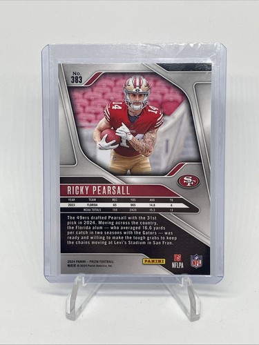 2024 Panini Prizm #383 Ricky Pearsall San Francisco 49ers - Picture 2 of 2