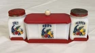Vtg McKee Tipp City? Hazel Atlas? Milk Glass Shakers/Drips Range Set W/Wall Rack