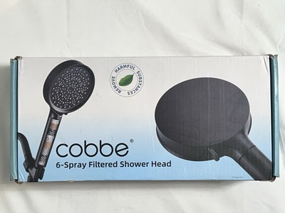 Cobbe Filtered Shower Head High Pressure 6 Spray Mode Showerhead Matte Black