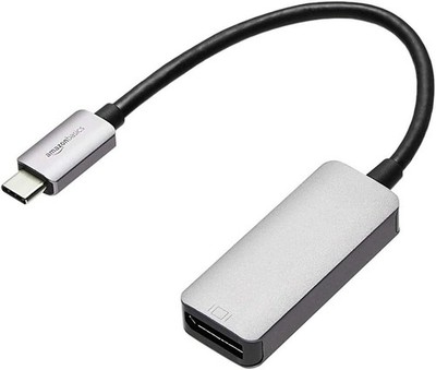 Amazon Basics USB-C to DisplayPort Adapter 4K@60Hz   Thunderbolt 3, Grey
