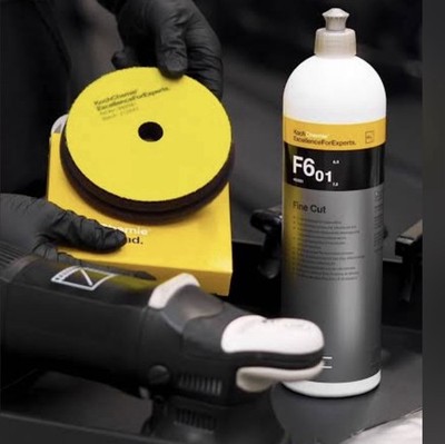 WINTER SALE Koch Chemic F6.01 Fine Cut Med Polish 1L & Matching 5in Fine Cut Pad