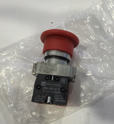 US Stock ZB2-BE101C RED Mushroom 2NO Emergency Stop Push-button Switch