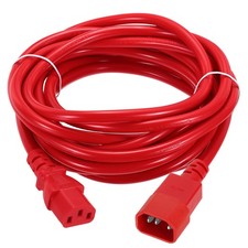 15ft Red 18/3 Power Cord C14 to C13 3-Prong Extension PDU Power Cables