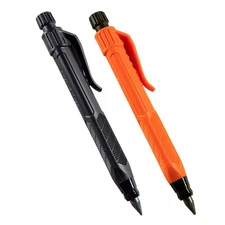 2 Pack Lead Holder Pencil, 5.6mm 2B Lead, Black, Orange, Gravity-Fed, 56-2, Art