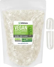 Size 00 Clear Empty Vegan Capsules Vegetarian Veggie Capsules Pills Caps Vegi