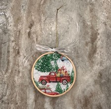 Christmas Red Truck Themed Christmas Tree Ornament, New