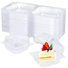 Jgalnim 100 Pack Clear Plastic Square Hinged Food Clamshell Container,Disposa...