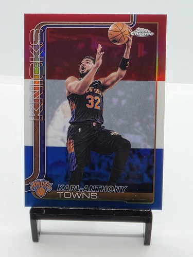 2025-26 Topps Chrome Update Red White & Blue Karl-Anthony Towns New York Knicks